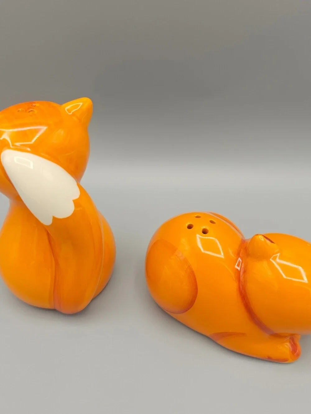 Ceramic Fox Salt and Pepper Shaker Set